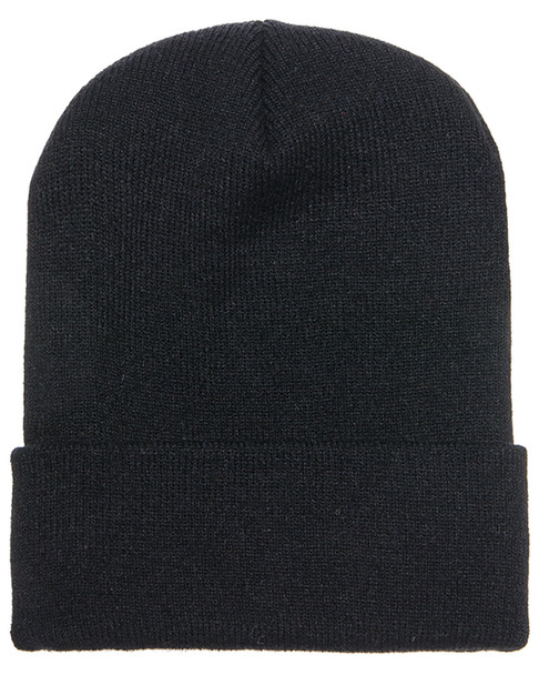 Yupoong 1501 Adult Cuffed Knit Toque | Black