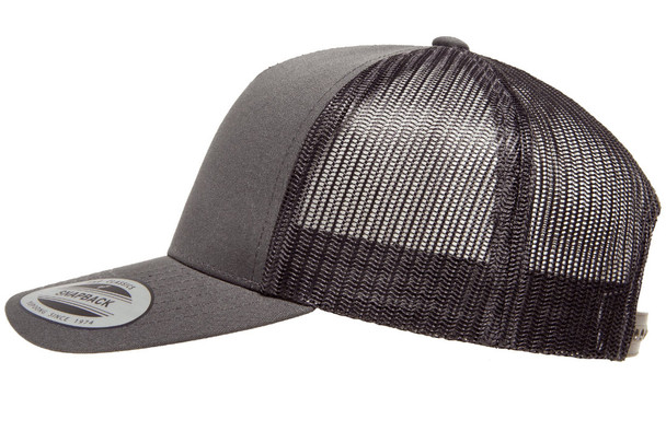 6506 Yupoong Adult 5-Panel Retro Trucker Cap | Charcoal