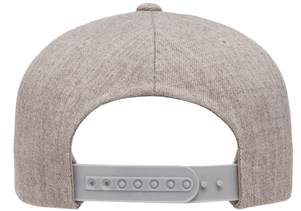 Yupoong  YP5089 Adult 5-Panel Structured Flat Visor Classic Snapback Cap | Heather Grey