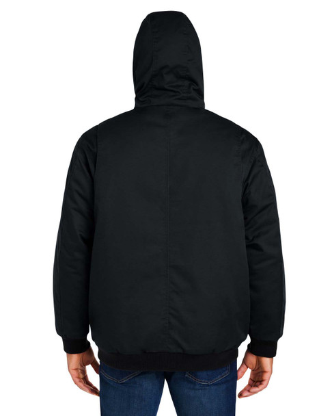 Harriton M722 Unisex ClimaBloc® Heavyweight Hooded Full-Zip Jacket | Black