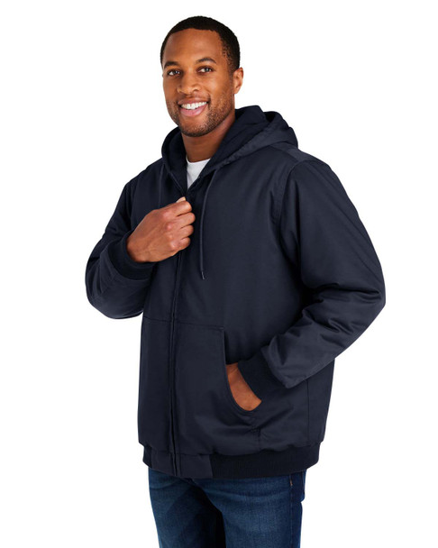 Harriton M722 Unisex ClimaBloc® Heavyweight Hooded Full-Zip Jacket | Dark Navy