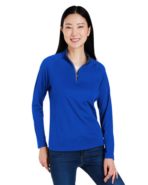 Core365 CE418W Ladies' Origin Performance Pique Quarter-Zip | True Royal/ Carbon