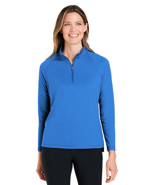 North End NE410W Ladies' Revive coolcore® Quarter-Zip Sweatshirt | Light Nautical Blue