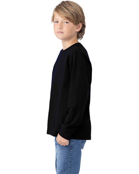 Next Level Apparel 3311NL Youth Cotton Long Sleeve T-Shirt | Black