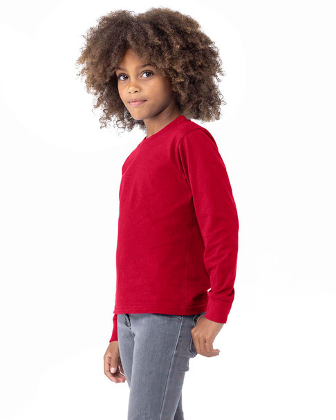 Next Level Apparel 3311NL Youth Cotton Long Sleeve T-Shirt | Red