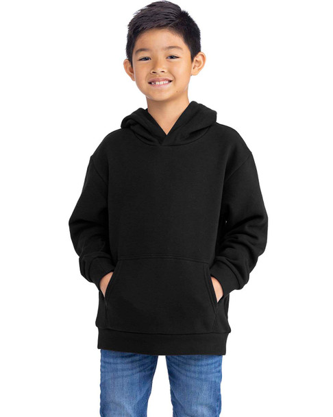 Next Level Apparel 9113 Youth Fleece Pullover Hooded Sweatshirt | Black