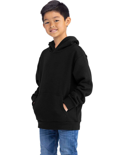 Next Level Apparel 9113 Youth Fleece Pullover Hooded Sweatshirt | Black