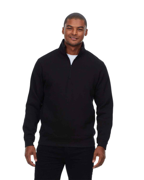 Threadfast 320Q Unisex Ultimate Fleece Quarter-Zip Sweatshirt | Black