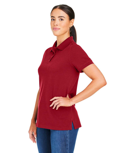 Harriton M205W Ladies' Valiant Cotton Snag Protect Polo Shirt | Red