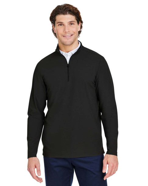 Devon & Jones DG410 Crownlux Performance® Men's Windsor Welded Quarter-Zip | Black