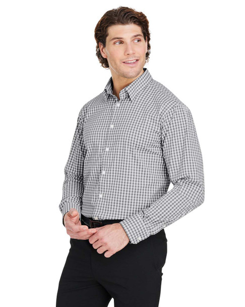 Devon & Jones DG536 Crownlux Performance® Men's Gingham Shirt | Graphite/White