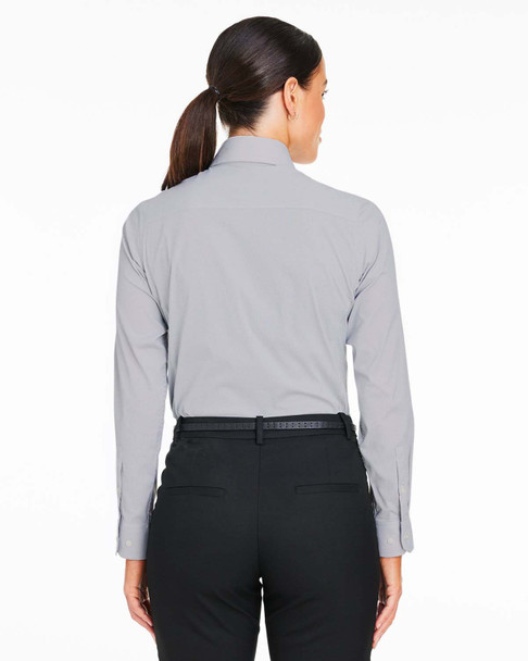 Devon & Jones DG537W Crownlux Performance® Ladies' Microstripe Shirt | Graphite/White