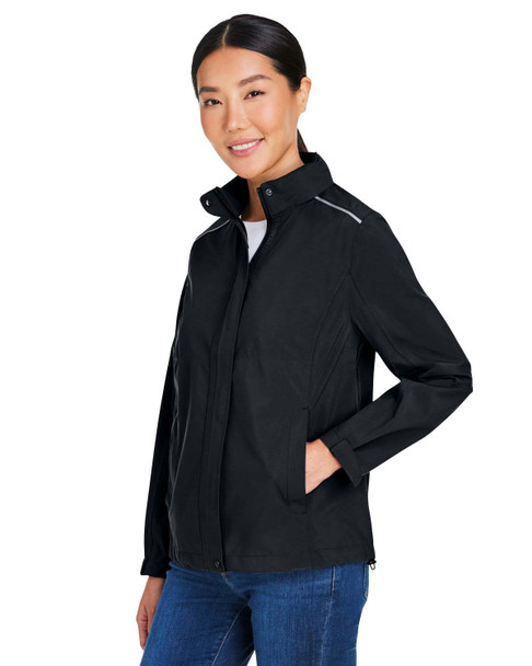 Core365 CE712W Ladies' Barrier Rain Jacket | Black