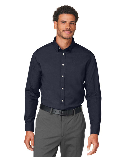 Devon & Jones DG505 CrownLux Performance® Men's Spencer Poplin Shirt | Navy Melange