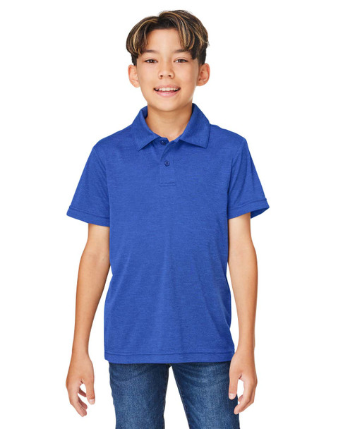 Team 365 TT51HY Youth Zone Sonic Heather Performance Polo | Sport Royal Heather