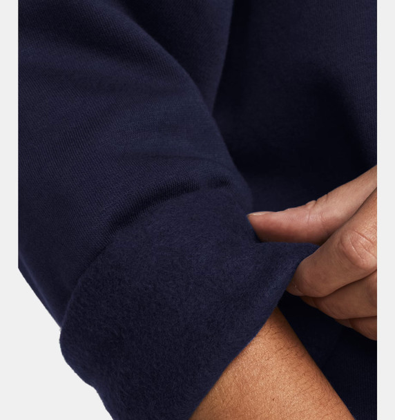 Under Armour 1379500 Ladies' Rival Fleece Hooded Sweatshirt | Midnight Navy/White