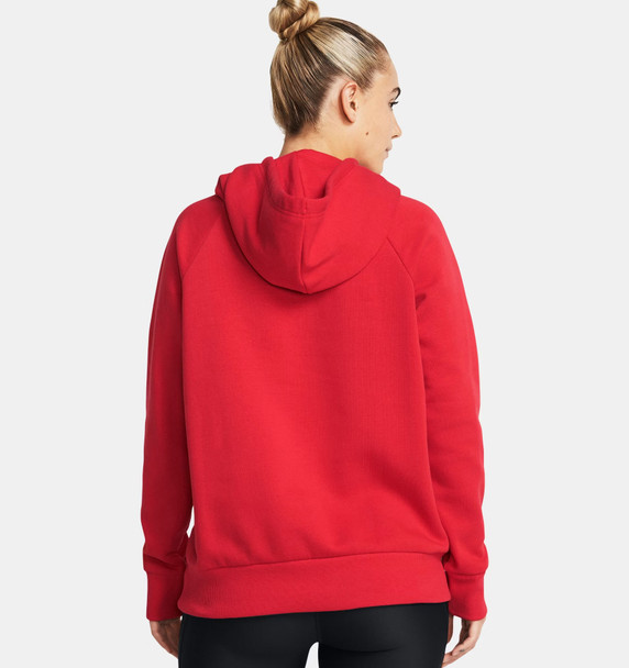 Under Armour 1379500 Ladies' Rival Fleece Hooded Sweatshirt | Red/White