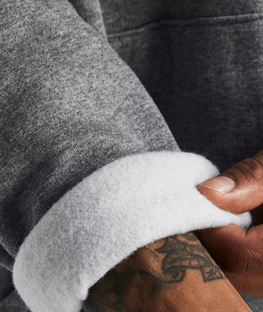 Under Armour 1386016 Men's Rival Fleece Quarter-Zip | Castlerock Light Heather/White