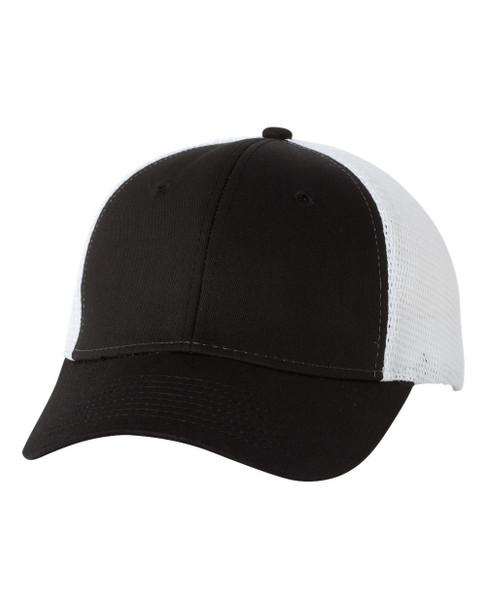 Valucap VC400 Mesh-Back Trucker Cap | Black/ White