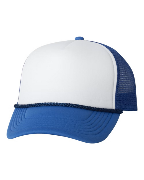 Valucap VC700 Foam Trucker Hat | White/ Royal