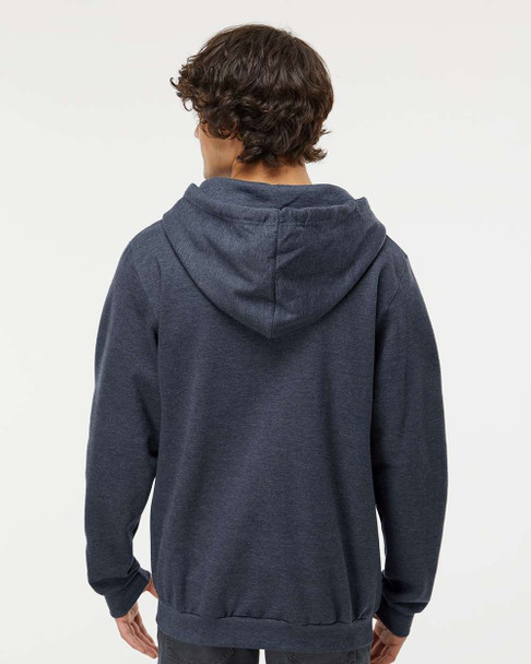 M&O 3331 Unisex Zipper Fleece Hoodie | Heather Navy