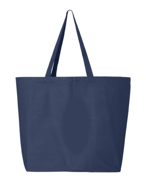 Q-Tees Q600  Canvas Gusseted Jumbo Tote | Navy
