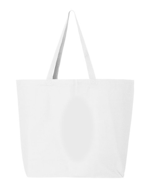 Q-Tees Q600  Canvas Gusseted Jumbo Tote | White