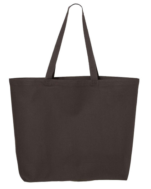 Q-Tees Q600  Canvas Gusseted Jumbo Tote | Charcoal