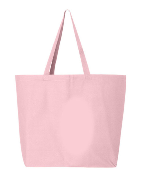 Q-Tees Q600  Canvas Gusseted Jumbo Tote | Light Pink