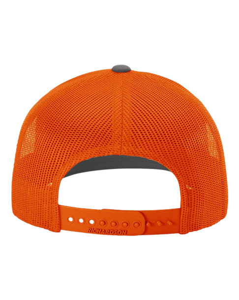 Richardson 112 Snapback Trucker Hat | Charcoal/ Orange
