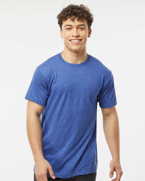 M&O 4502 Fine Jersey T-shirt | Heather Royal