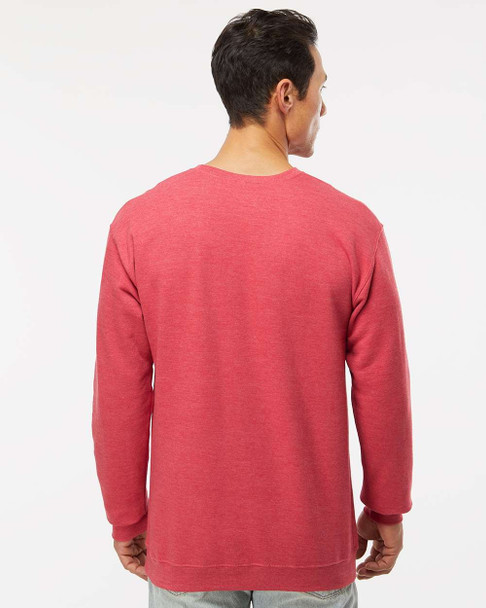 M&O 3340 Unisex Fleece Crewneck Sweatshirt | Heather Red