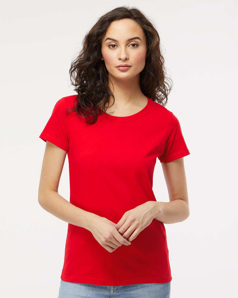 4810 M&O Ladies Gold Soft Touch T-shirt | Deep Red