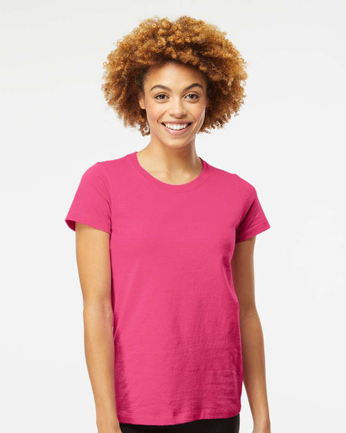 4810 M&O Ladies Gold Soft Touch T-shirt | Heliconia