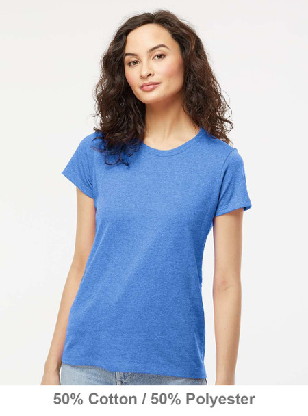 4810 M&O Ladies Gold Soft Touch T-shirt | Heather Royal