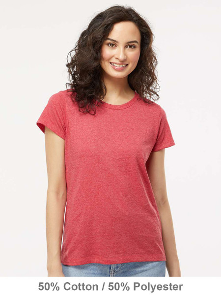 4810 M&O Ladies Gold Soft Touch T-shirt | Heather Red