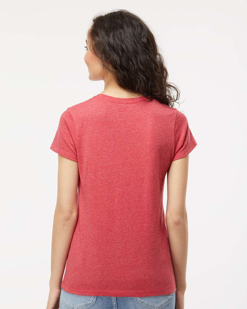 4810 M&O Ladies Gold Soft Touch T-shirt | Heather Red