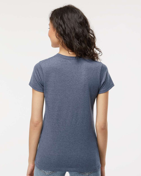 4810 M&O Ladies Gold Soft Touch T-shirt | Heather Navy
