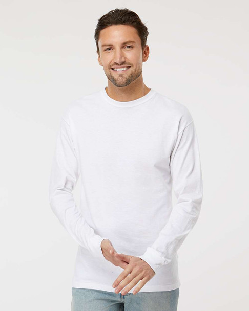 4820 M&O Adult Gold Soft Touch Long Sleeve T-shirt | White