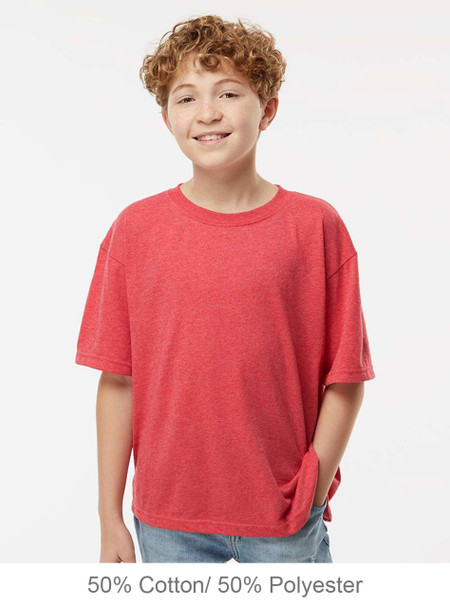 4850 M&O Youth Gold Soft Touch T-shirt | Heather Red