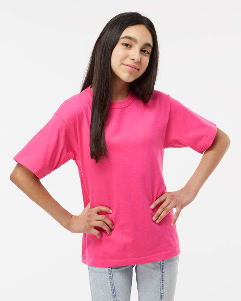 4850 M&O Youth Gold Soft Touch T-shirt | Heliconia