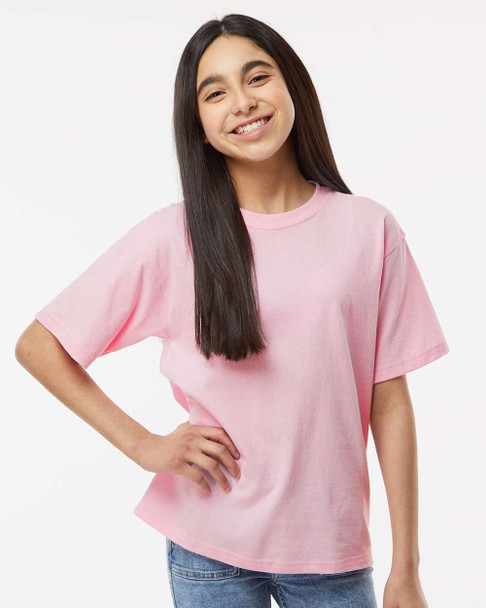 4850 M&O Youth Gold Soft Touch T-shirt | Light Pink