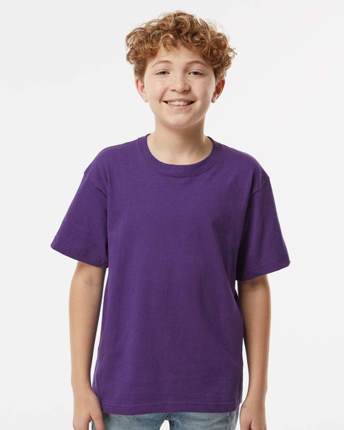 4850 M&O Youth Gold Soft Touch T-shirt | Purple