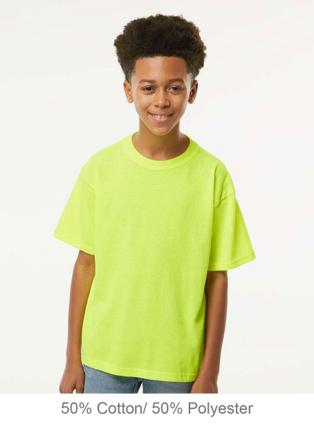 4850 M&O Youth Gold Soft Touch T-shirt | Safety Green