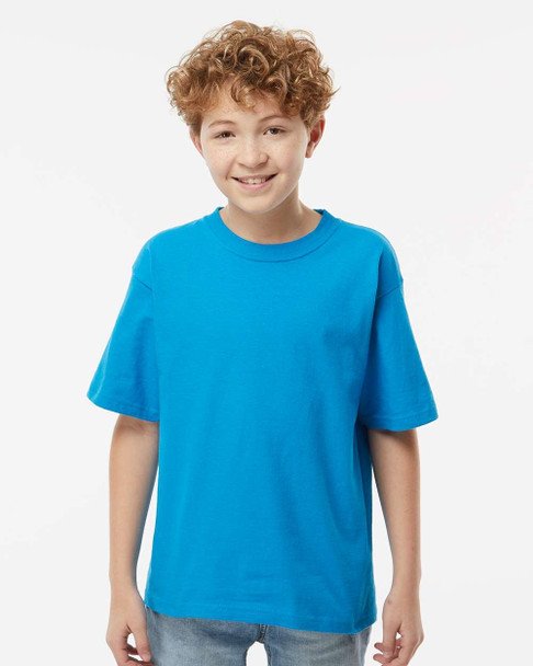 4850 M&O Youth Gold Soft Touch T-shirt | Sapphire