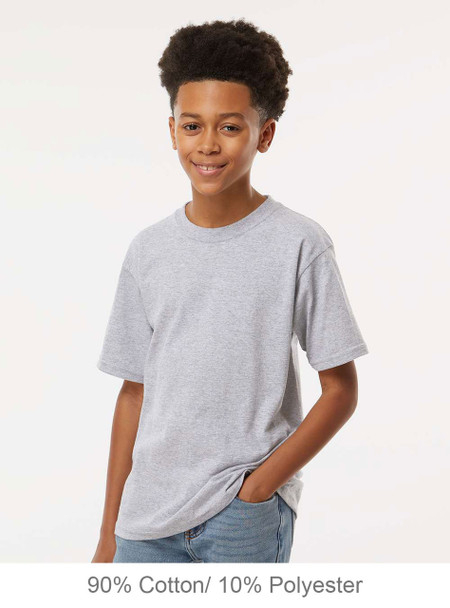 4850 M&O Youth Gold Soft Touch T-shirt | Sport Grey