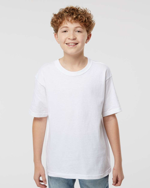 4850 M&O Youth Gold Soft Touch T-shirt | White