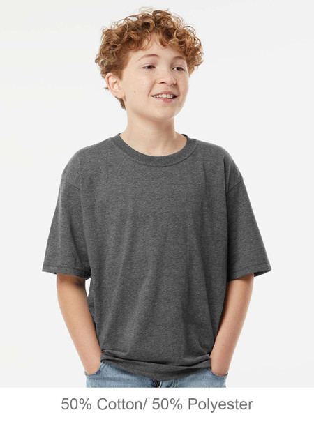 4850 M&O Youth Gold Soft Touch T-shirt | Dark Heather
