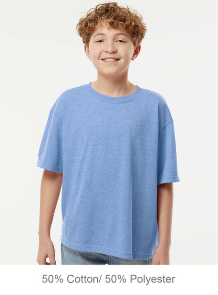 4850 M&O Youth Gold Soft Touch T-shirt | Light Blue Heather