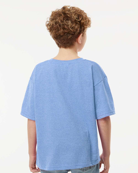 4850 M&O Youth Gold Soft Touch T-shirt | Light Blue Heather